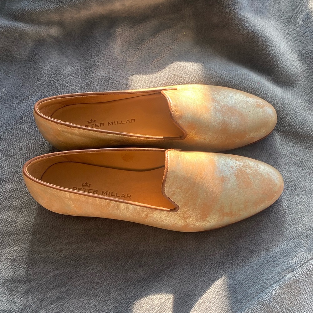 Peter Millar Gold Loafers Women Flats